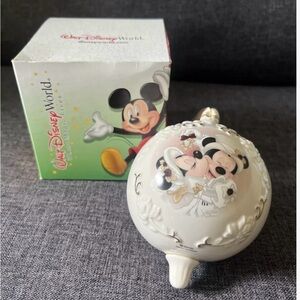 Mickey Minnie Mouse Disney Parks Victorian Wedding Globe Ornament Christmas